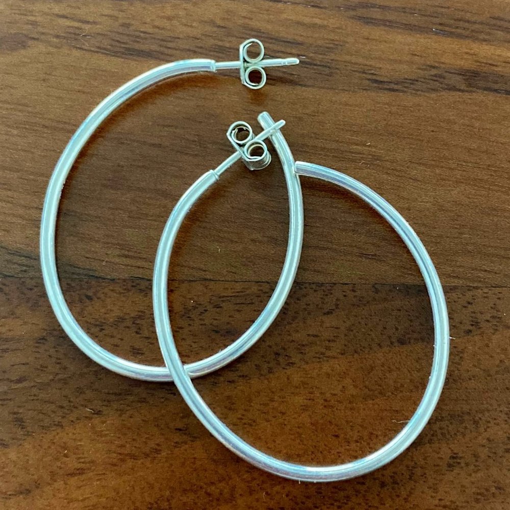 Sterling Silver Oval Hoops